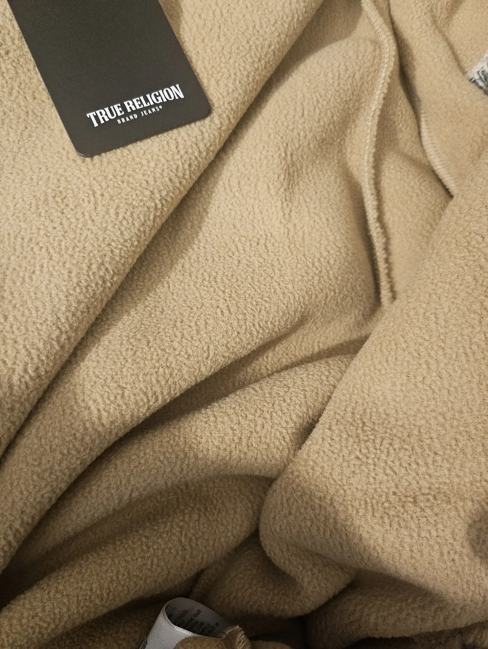 True Religion‎ Khaki Sherpa Full-Zip Hoodie